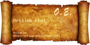 Ortlieb Etel névjegykártya